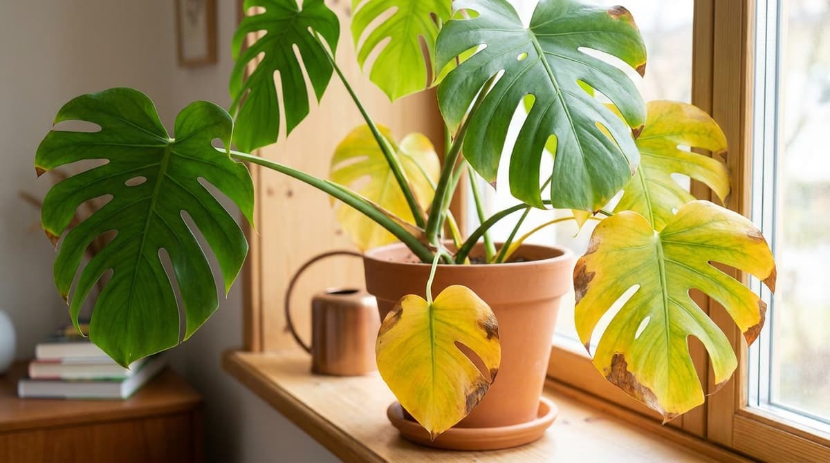 Monstera feuille jaune : l’arbre de décision pour agir juste