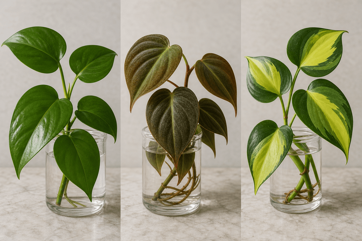 Visual differentiation across hederaceum/scandens/micans/'Brasil' leaf traits.